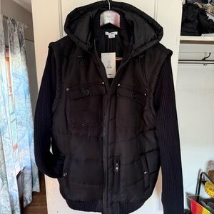 Fashion Nova Black Puffer Jacket with Hood